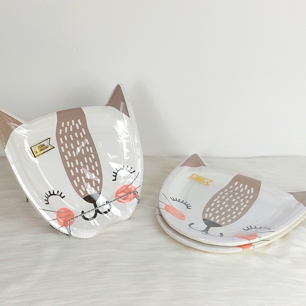Disposable Kitty Design Plates